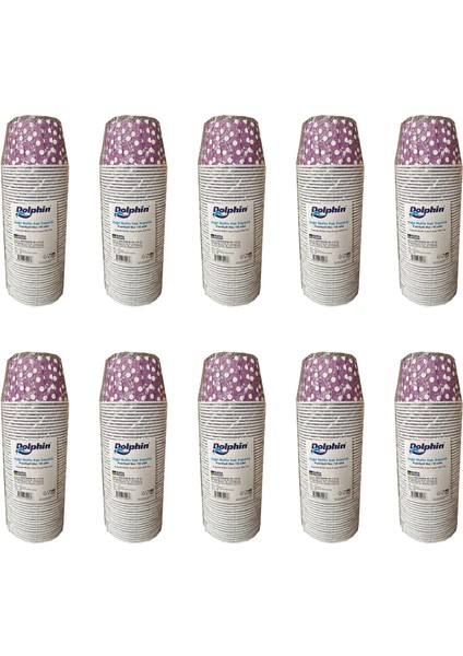 Muffin Kağıt Karton Mor Puantiyeli Cupcake Kek Kalıbı Kapsülü Kabı - 50 Adetlik 10 Paket