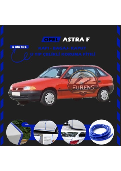 Opel Astra F Oto Araç Kapı Koruma Fitili 5metre Parlak Mavi Renk