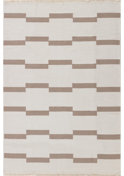 "homesteadart Rugs, Elegantwoven Koleksiyon Bej Pamuk-Polyester Kilim - Çift Taraflı ve Nefes Alabilir Yapıda, 30°c'de Makinede Yıkanabilir, Katlanabilir, Robot Süpürge Uyumlu - Çeşitli Ebatlar"