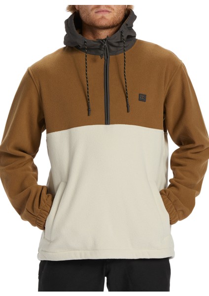 Kahve Erkek Kapüşon Yaka Polar Sweatshırt ABYFT00317 Boundary Pullover