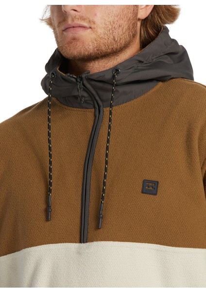 Kahve Erkek Kapüşon Yaka Polar Sweatshırt ABYFT00317 Boundary Pullover modelleri
