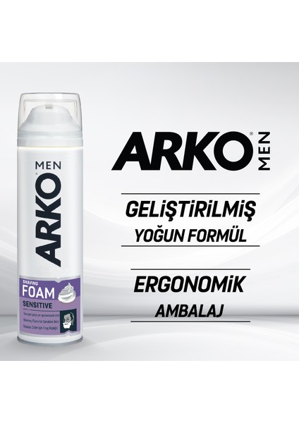 Men Sensitive Erkek Tıraş Köpüğü 4x200ml