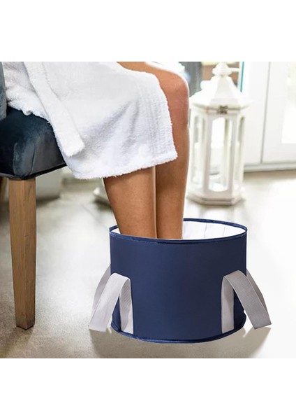 Bahçecilik Için Saplı Banyo Çantası Ayak Islatma Çantası ile Katlanabilir Lavabo Lavabo Donanma (Yurt Dışından) fırsatları