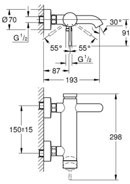 Essence Tek Kumandalı Banyo Bataryası 1/2" - 33624EN1