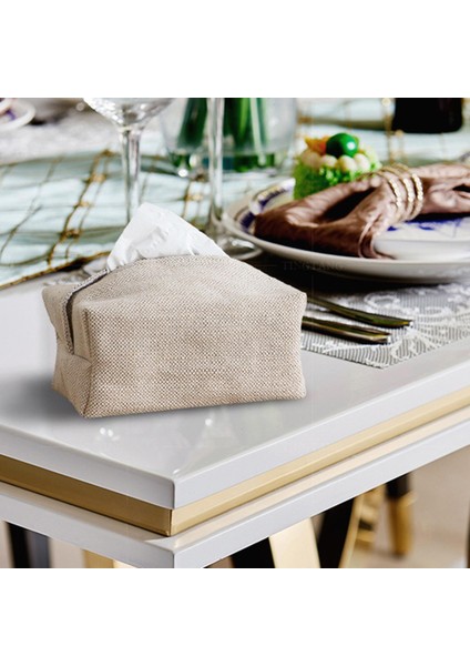 Oda Tezgahı Beyaz Için Keten Mendil Tutucu Bez Mendil Kılıfı (Yurt Dışından) fırsatları