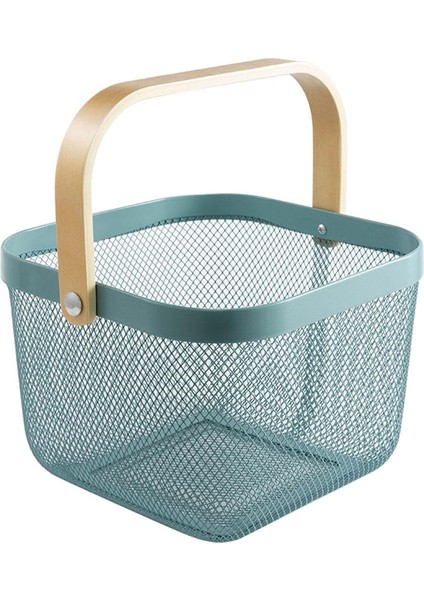 Ahşap I Sepeti Çok Fonksiyonlu Sepet Ihtiyaç Kabı Haze Mavi (Yurt Dışından)