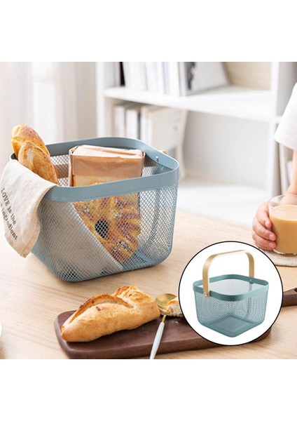 Ahşap I Sepeti Çok Fonksiyonlu Sepet Ihtiyaç Kabı Haze Mavi (Yurt Dışından) fırsatları