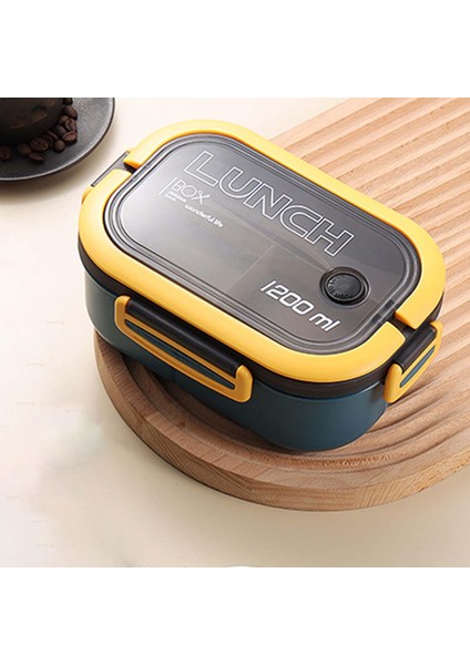 Öğle Yemeği Kutusu Yemek Kabı 2 Katlı 3 Bölmeli Bölünmüş Yeniden Kullanılabilir Aksesuar Mavi (Yurt Dışından) indirimleri