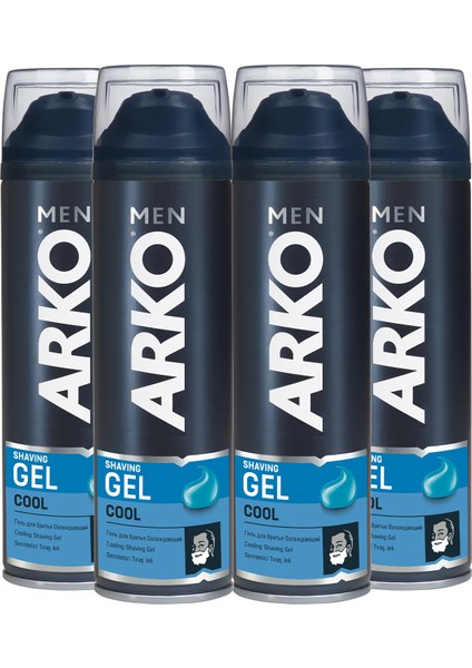 Men Cool Erkek Tıraş Jeli 4'lü Paket 200 ml