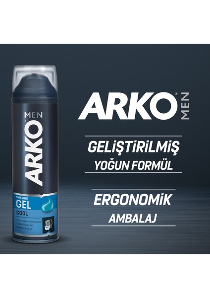 Men Cool Erkek Tıraş Jeli 4'lü Paket 200 ml