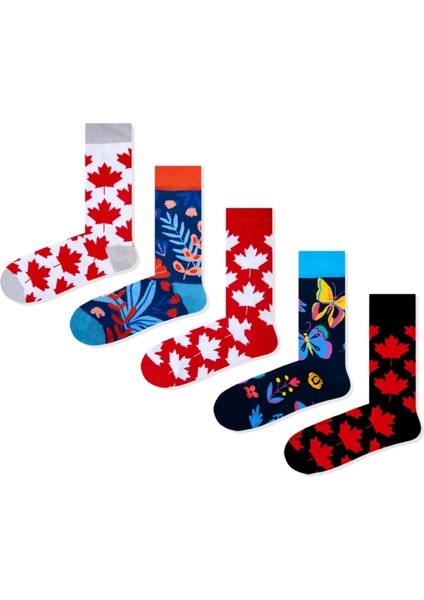 5'li Kanada Renkli Çorap Set