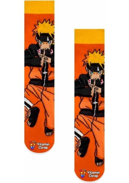 Anime Naruto Uzumaki Turuncu Renkli Çorap