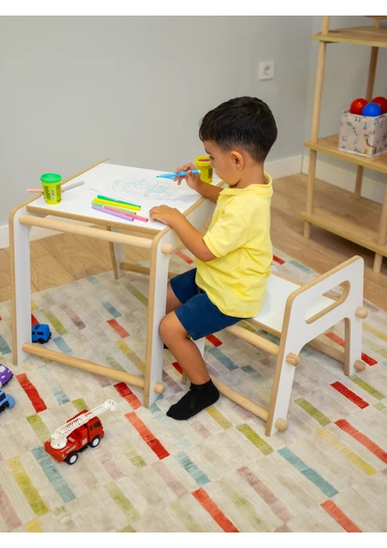 Montessori Çocuk Oyun ve Aktivite Masası ve Sandalye