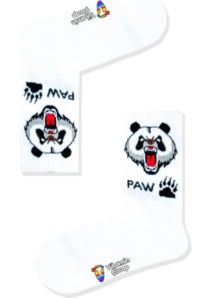 Paw Beyaz Atletik Çorap