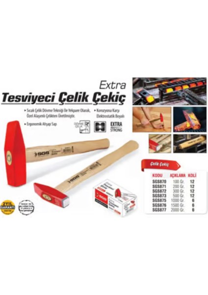 Tesviyeci Çekiç 500 gr Extra fiyatları
