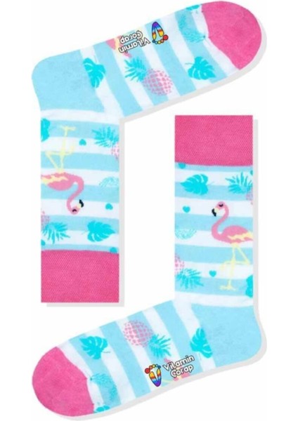 Flamingo Ananas Renkli Çorap