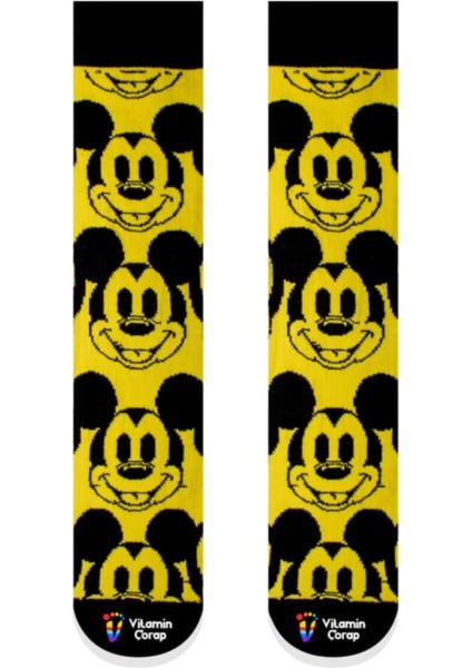 Mickey Mouse Sarı Renkli Çorap