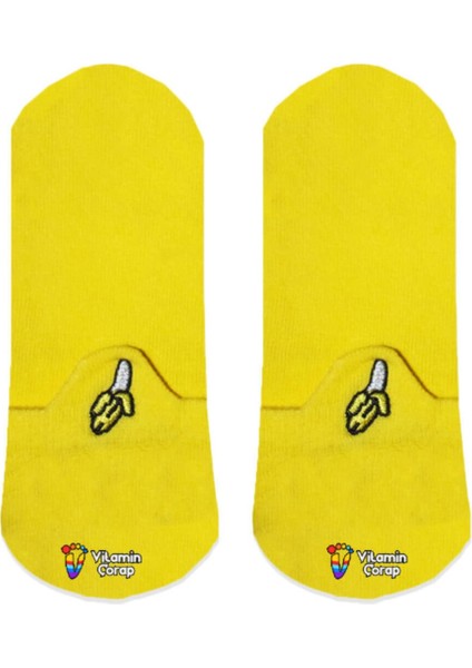 Muz Nakışlı Patik Çorap