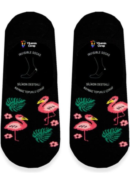 Flamingo Siyah Babet Çorap