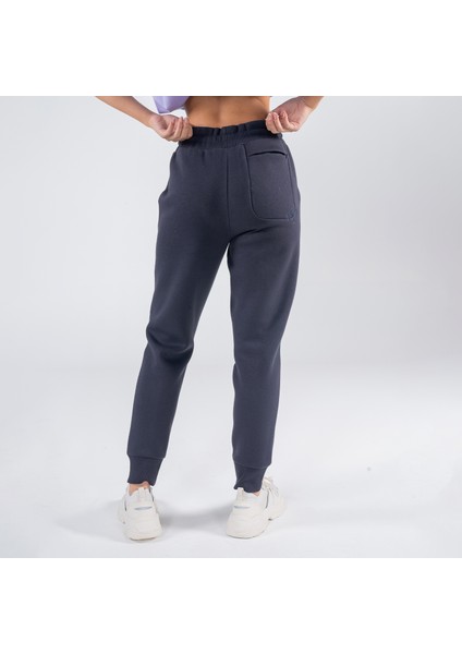 Agar Kadın Koyu Mavi Cepli Lastikli Jogger Pantalon Eşofman Altı