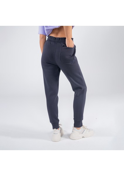 Agar Kadın Koyu Mavi Cepli Lastikli Jogger Pantalon Eşofman Altı