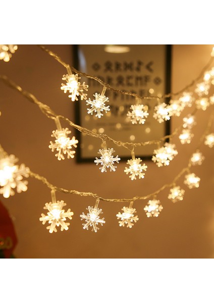 LED Işık Kar Tanesi Noel Ağacı Aydınlatması - Beyaz (Yurt Dışından)