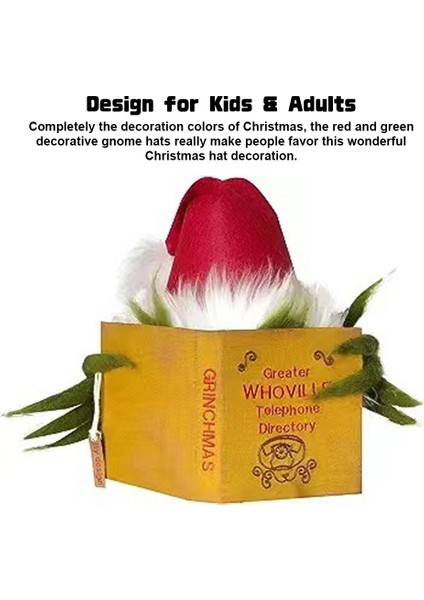 Noel Ağacı Topper Damalı Komik Grinch Peluş Bebek Dekorasyonu (Yurt Dışından) fiyatları