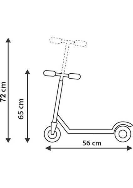 Siyah Işıklı 3 Tekerlekli Scooter