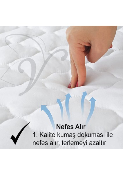 Pamuk, Gökkuşağı Desenli Kapitone Sıvı Geçirmez Bebek ve Çocuk Yatak Alezi, Yatak Koruyucu Alez, Lastikli Çarşaf 60 x 120 indirimleri