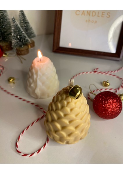 Çanlı Kozalak Mum Set