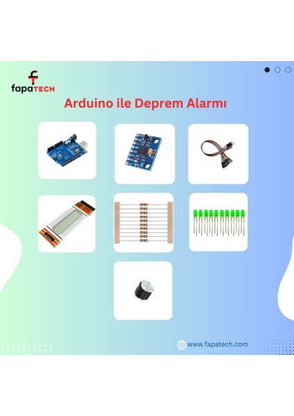 Arduino ile Deprem Alarmı Sensörlü  Proje Seti/ E-Pdf Içerikli