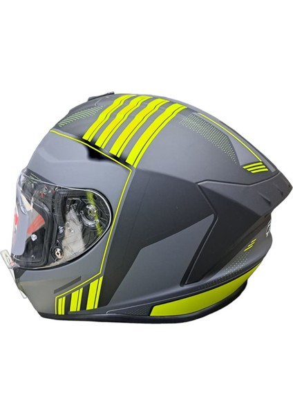 Helmets Kapalı Kask (Mat Siyah/sarı)