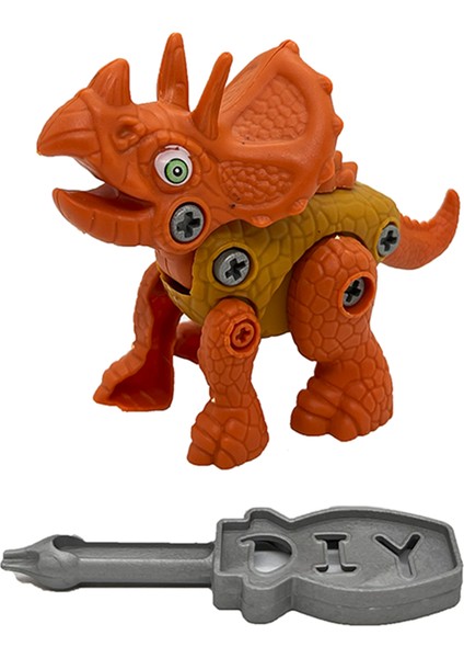 Eğitici Sök-Tak Dinozor Vidalama Oyun Seti - Turuncu