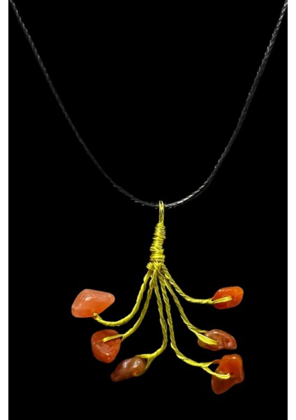 Sertifikalı Orijinal Doğal Taş Kalsit Taşı El Yapımı Bakır Tel Sarma Kolye fırsatları