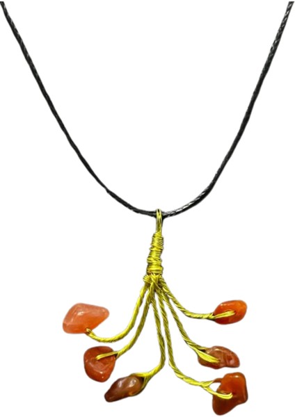 Sertifikalı Orijinal Doğal Taş Kalsit Taşı El Yapımı Bakır Tel Sarma Kolye indirimleri