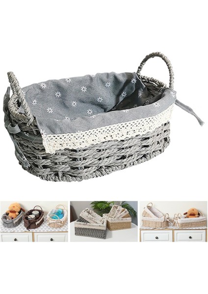 Rattan Depolama Sepeti Giyim Kozmetik Çeş Eş Yurt Ortamı Için (Yurt Dışından)