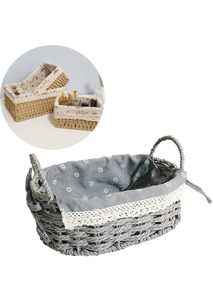 Rattan Depolama Sepeti Giyim Kozmetik Çeş Eş Yurt Ortamı Için (Yurt Dışından)
