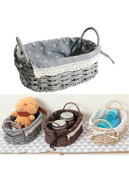 Rattan Depolama Sepeti Giyim Kozmetik Çeş Eş Yurt Ortamı Için (Yurt Dışından)