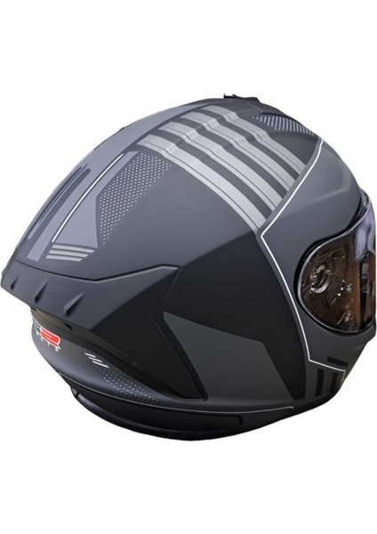 Helmets Kapalı Kask (Mat Siyah/grı)