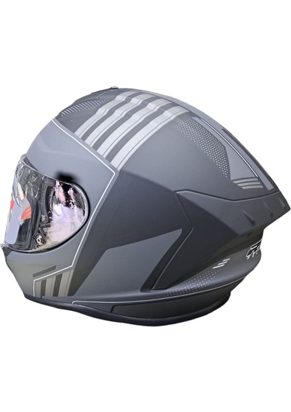 Helmets Kapalı Kask (Mat Siyah/grı)