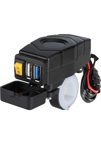 C1FB 20-80V E-Bisiklet Gidon USB Şarj Cihazı 24V 36V 48V 60V Qc3.0 Hızlı Şarj Adaptörü (Yeşil Işık) (Yurt Dışından)