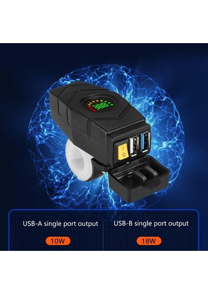 C1FB 20-80V E-Bisiklet Gidon USB Şarj Cihazı 24V 36V 48V 60V Qc3.0 Hızlı Şarj Adaptörü (Yeşil Işık) (Yurt Dışından) fiyatları
