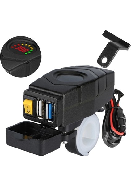 C1FB 20-80V E-Bisiklet Gidon USB Şarj Cihazı 24V 36V 48V 60V Qc3.0 Hızlı Şarj Adaptörü (Yeşil Işık) (Yurt Dışından) modelleri
