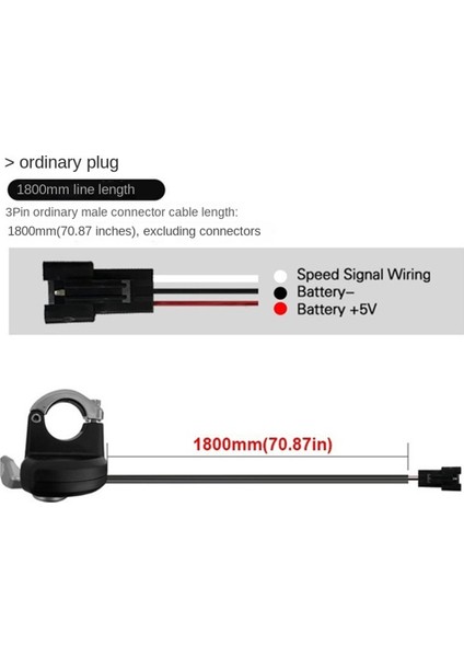 Elektrikli Bisiklet Başparmak Gaz Kelebeği Hızlı Bırakma Sol Elektrikli Bisiklet Parmak Hızlandırıcı Sm Konektörü Bisiklet Aksesuarları (Yurt Dışından)