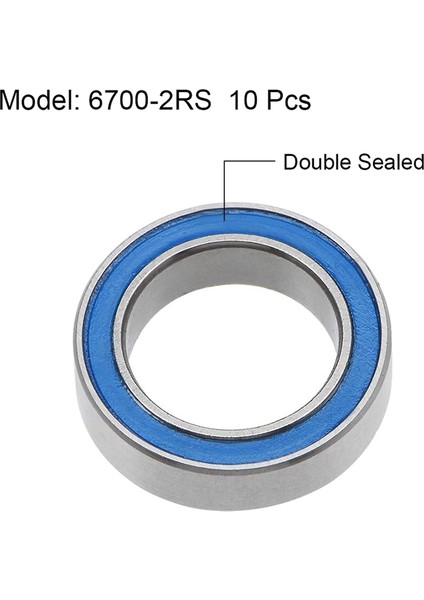 20 Adet 6700-YÜKSEK Kalite 6700 10X15X4MM Minyatür Conta Sabit Bilyalı Rulman, Mavi (Yurt Dışından)