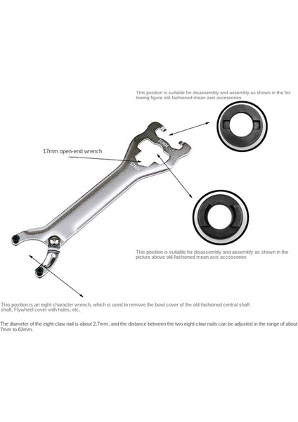 Bisiklet Tamir Anahtarı Yol Bisikleti Alt Braket Anahtarı Pedalı Anahtarı Aracı 16/17MM Bisiklet Tamir Aracı Aksesuarları (Yurt Dışından)