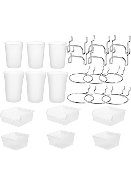 Peg Pano Kutuları Kanca ve Döngü ile Peg Pano Bardakları 12 Paket, Peg Pano Organizatör Aksesuarları, Peg Pano Araçları Organizatör A (Yurt Dışından)