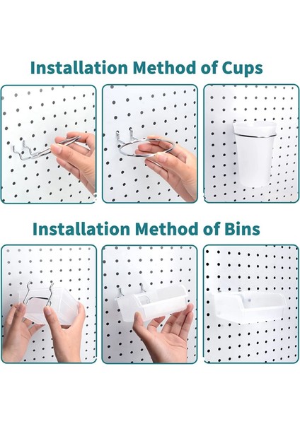 Peg Pano Kutuları Kanca ve Döngü ile Peg Pano Bardakları 12 Paket, Peg Pano Organizatör Aksesuarları, Peg Pano Araçları Organizatör A (Yurt Dışından) fırsatları