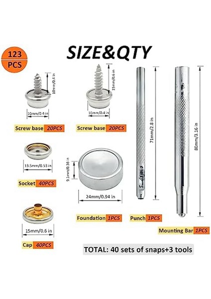 Kanvas Yapış Kiti, 40 Takım Deniz Sınıfı Tekne Örtüsü Çıtçıtlı Bağlantı Elemanları Paslanmaz Çelik Yapış Kiti Tekne Örtüsü Mobilya Için (Yurt Dışından)