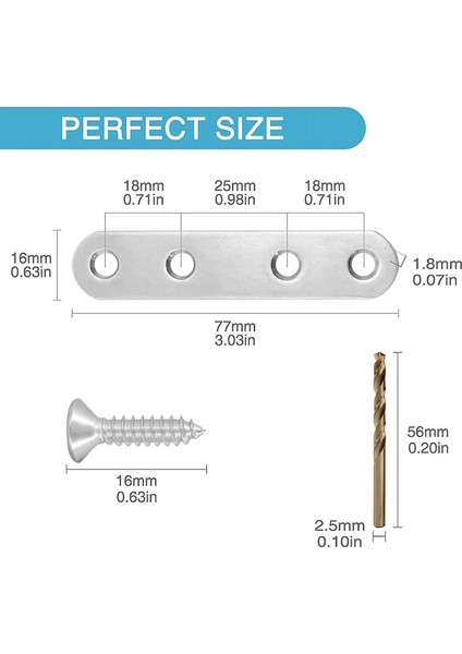 Paslanmaz Çelik Düz Braket Açı Kodu Düz Parça Raf Aparatı Metal Braket Düz Açılı Bağlantılar (Yurt Dışından) modelleri